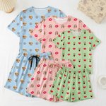Personalisiertes Familien-Pyjama-Set mit Gesichtsfoto | lustiger Kurzarm-Schlafanzug | Sommer Geburtstag Geschenk für Familien Kinder