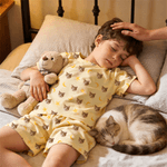 Personalisiertes Familien-Pyjama-Set mit Gesichtsfoto | lustiger Kurzarm-Schlafanzug | Sommer Geburtstag Geschenk für Familien Kinder