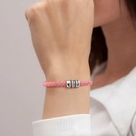 Pulsera personalizada de cuero trenzado unisex con 1 a 9 cuentas y nombres grabados regalo de Día del Padre cumpleaños y San Valentín para familia