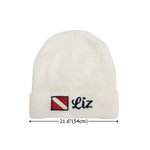 Henkilökohtainen kirjailtu Diver Flag Knit pehmeä Beanie hattu nimellä Dive Accessory Syntymäpäivä Päivittäinen käyttö lahja sukelluksen ystävälle