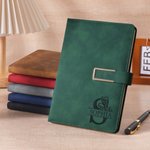 Personalised Engraved Name Initial Multicolor PU Leather Notebook Daily Use Birthday Gift for Family Friend Business Staff