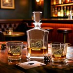 Personalisierte Vintage Motorrad Platz Pillar Dekanter mit Namen Geburtstag Geschenk für Männer Whiskey-Liebhaber