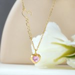Personalized Exquisite Heart Birthstone Necklace with Name Dainty Jewellery Birthday Mother's Day Gift for Women