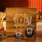 Personalisierte gravierte Retro-Design Whiskey Dekanter mit Namen und Initialen Vatertag Geburtstag Geschenk für Mann Barkeeper Dad