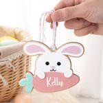 Personalized Cute Bunny Carrot Easter Basket Tag with Name Party Favor Decoration Supplies Birthday Gift for Boys Girls Kids