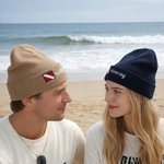 Henkilökohtainen kirjailtu Diver Flag Knit pehmeä Beanie hattu nimellä Dive Accessory Syntymäpäivä Päivittäinen käyttö lahja sukelluksen ystävälle