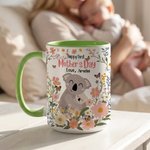 Personalized Colourful Cartoon Animal Floral Design 11 oz 15 oz Ceramic Mug with Name Mother's Day Gift for Mom Woman