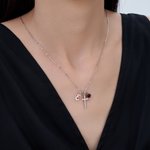 Personalizada Birthstone Cruz Collar con Inicial Dainty Joyería Daily Wear Cumpleaños Regalo para mamá cristiana