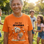 Personalisierte Multicolor Livin 'That Grandma Happy Life Whimsical Style T-Shirt mit Namen Muttertag Geschenk für Mutter Frauen Oma
