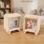 Tirelire en bois avec nom Cadeau de fête des enfants pour garçons filles