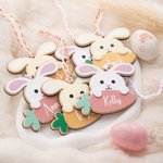 Personalized Cute Bunny Carrot Easter Basket Tag with Name Party Favor Decoration Supplies Birthday Gift for Boys Girls Kids