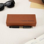 Testo personalizzato inciso Pilot Shoulder Boards Black Gold Trim Pen Regalo di compleanno di uso quotidiano per il capitano pilota istruttore di volo