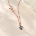 Personalized Exquisite Heart Birthstone Necklace with Name Dainty Jewellery Birthday Mother's Day Gift for Women