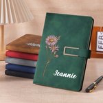 Personalisierte Geburt Blume Multicolor A5 Notizbuch mit Namen und linierten Seiten Büroartikel täglichen Gebrauch Geburtstag Geschenk für Familie Freunde