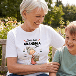 Personalisierte Multicolor Livin 'That Grandma Happy Life Whimsical Style T-Shirt mit Namen Muttertag Geschenk für Mutter Frauen Oma