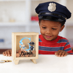 Personalizzato Cartoon personaggio professionale orso iniziale salvadanaio in legno con nome Regalo per la festa dei bambini per ragazzi ragazze