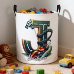 Panier de rangement à linge Oxford avec nom Dinosaur Mermaid Cartoon Style Initial Daily Use Birthday Gift for Boys Girls