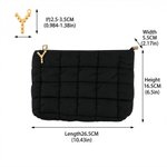 Personalised Large Capacity Quilted Makeup Bag with Pearl Initial Pendant Daily Use Mother's Day Birthday Gift for Women