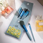 Henkilökohtainen Syntymä Kukka Makeup Brush Bag 8 Pcs Makeup Brushes Travel Essentials Äitienpäivä Syntymäpäivä lahja naisille