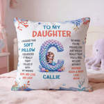 Personalisierte Fantasy Meerjungfrau anfängliche weiche Wurf Kissenbezug mit Namen und Titel Home Decor Geburtstagsgeschenk für Mädchen Kinder