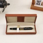 Testo personalizzato inciso Pilot Shoulder Boards Black Gold Trim Pen Regalo di compleanno di uso quotidiano per il capitano pilota istruttore di volo