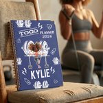 Personalised Togo Cartoon Gym Girl Planner 2026 Spiral A5 Notebook with Weekly Monthly Planning Pages Birthday Gift for Girls Gym Lovers