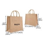 Personalisierte Weihnachtsmann Weihnachten-Thema große Jute Tragetasche mit gestickten Namen täglichen Gebrauch Brautparty Weihnachtsgeschenk für Frau Familie Brautjungfer