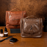 Personalised Golf Beard Design Portable Waterproof PU Leather Men's Toiletry Bag with Initial and Name Travel Business Trip Birthday Gift for Men