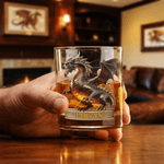 Vaso Personalizado Retro Dragon 10 oz Rock Whiskey con Nombre Regalo de Cumpleaños para Hombre Bartender Entusiasta del Whisky