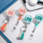 Personalised Multicolour Tassel Bead Retractable Nurse Badge Reel with Name Clinic Use Nurse Week Birthday Gift for Nurse Doctor Medical Staff