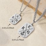Personalized 1-4 Initials Lucky Symbols Octagon Necklace Minimalist Jewelry Birthday Mother's Day Anniversary Gift for Women Men