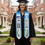 Personalisierte Guatemala USA Doppelte Flagge Graduierung Stola mit Name Schule Name und Jahr Graduierung Geschenk für Klasse von 2026 Absolventen
