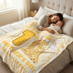 Personalisierte niedliche Tiermuster Unser 1. Muttertag weiche Decke mit Namen und Jahr Home Decor Muttertag Geschenk für neue Mutter Neugeborenen