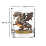 Vaso Personalizado Retro Dragon 10 oz Rock Whiskey con Nombre Regalo de Cumpleaños para Hombre Bartender Entusiasta del Whisky