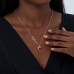 Personalized Exquisite Heart Birthstone Necklace with Name Dainty Jewellery Birthday Mother's Day Gift for Women