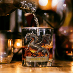 Vaso Personalizado Retro Dragon 10 oz Rock Whiskey con Nombre Regalo de Cumpleaños para Hombre Bartender Entusiasta del Whisky