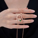 Personalisierte Herz 2 Hochland Kühe Birthstones Halskette Zierliche Schmuck Geburtstag Jahrestag Geschenk für Paare Freunde Hochland Kuh Liebhaber