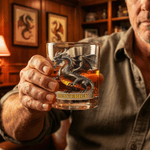 Vaso Personalizado Retro Dragon 10 oz Rock Whiskey con Nombre Regalo de Cumpleaños para Hombre Bartender Entusiasta del Whisky