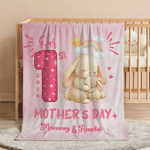 Personalized Cute Animal Pattern Our 1st Holiday Soft Throw Blanket with Name and Year Home Decor Ship from USA Mother's Day Gift for New Mom Newborn