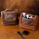 Personalized Golf Beard Design Portable Waterproof PU Leather Men's Toiletry Bag with Initial and Name Travel Business Trip Birthday Gift for Men
