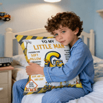 Personalisierte Baufahrzeug weichen Wurf Kissenbezug mit Namen Initiale und Titel Schlafzimmer Dekoration Geburtstagsgeschenk für Jungen Kinder