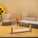 Henkilökohtainen We Love You Birth Flower Rectanglar akryyli LED yövalo puinen pohja ja 1-12 nimet Äitienpäivälahja äidille isoäidille