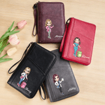 Personalised Nurse Cartoon Character PU Leather Passport Holder Wallet with Name Travel Essential Birthday Gift for Nurse Doctor Medical Staff