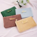Personalised Multicolor Makeup Bag Bridesmaid Gift Set with Name Gift Box and Scrunchie 5 Pcs Bachelor Party Wedding Bridesmaid Gift for Her