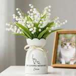 Personlig hund katt linjekonst hjärta tassavtryck keramisk blomvas med namn och text minnesmärke sympatigåva för husdjursägare
