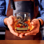 Vaso Personalizado Retro Dragon 10 oz Rock Whiskey con Nombre Regalo de Cumpleaños para Hombre Bartender Entusiasta del Whisky