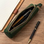 Gepersonaliseerde Monogram Initiaal Gek Paard Leren Pen Etui met Naam Lerarendag Verjaardag Terug naar School Cadeau voor Leraren Studenten