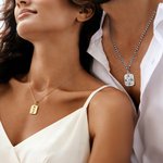 Personalized 1-4 Initials Lucky Symbols Octagon Necklace Minimalist Jewelry Birthday Mother's Day Anniversary Gift for Women Men