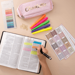 Personalized Floral Notebook Pencil Case Bible Study Kit with Name Colourful Pens and Gift Box 11 Pcs Easter Gift for Christian Catholic