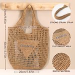Personalised Multicolour Embroidered Name Raffia Woven Hollow Tote Bag Reusable Beach Travel Accessory Bridal Party Mother's Day Gift for Woman